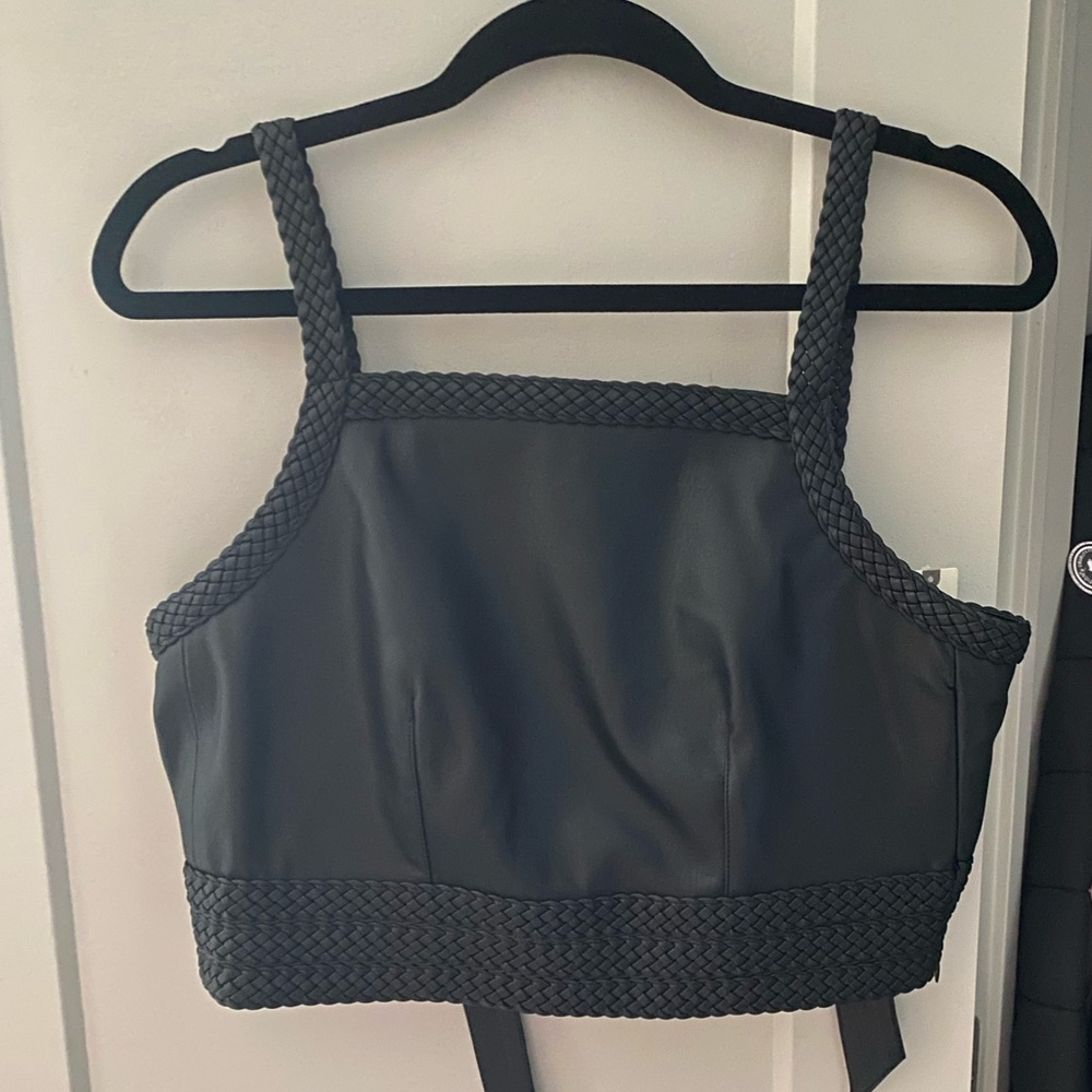 Anthropologie Pilcro Faux Leather Corset Top Size XS